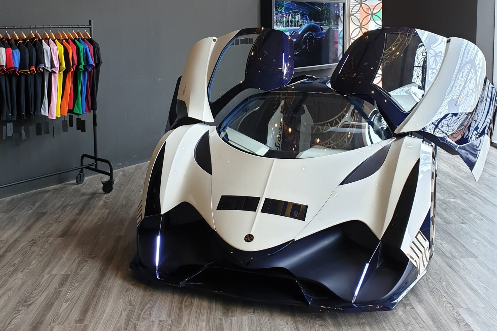 Store shot of the Devel Sixteen Concept, first revealed in 2013 at the Dubai International Motor Show