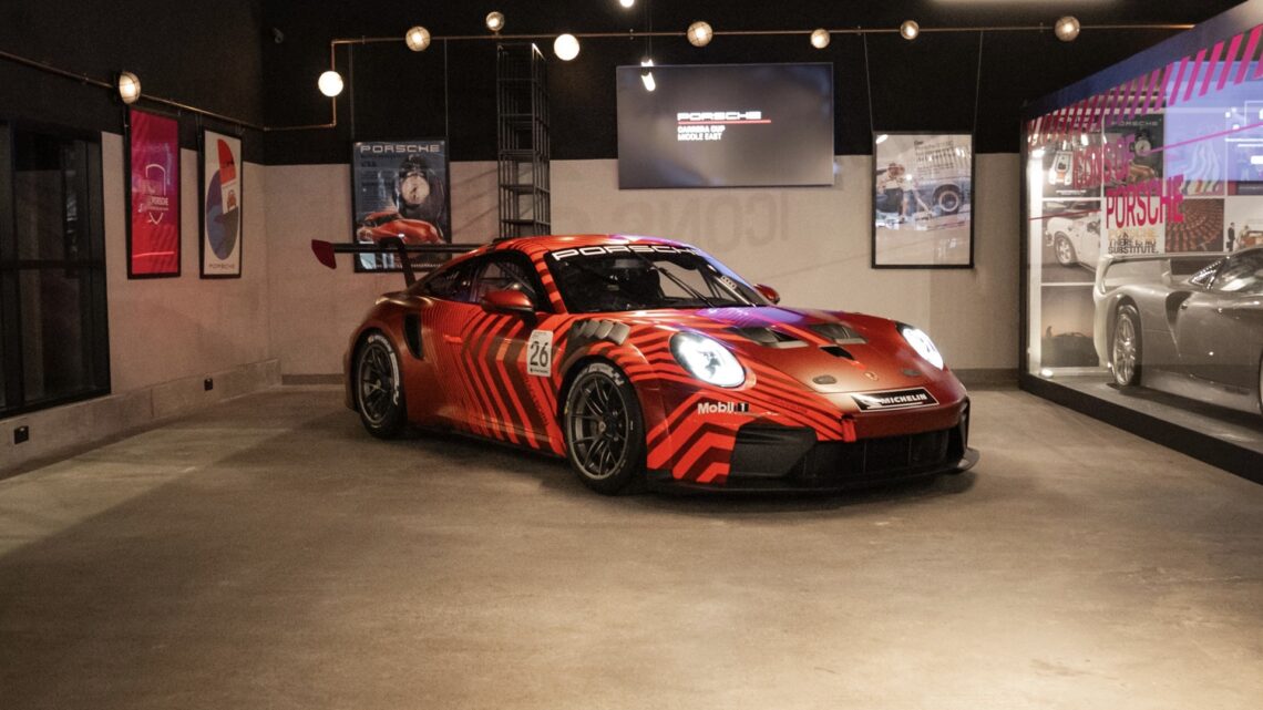Porsche unwrapped the new 911 Cup at DRVN Cafe in Dubai