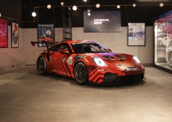 Porsche unwrapped the new 911 Cup at DRVN Cafe in Dubai