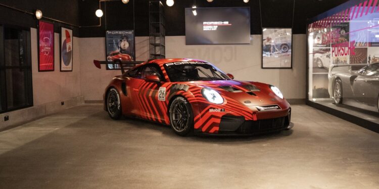 Porsche unwrapped the new 911 Cup at DRVN Cafe in Dubai