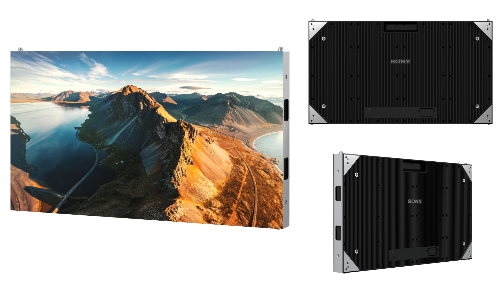 Collage of the new Sony Crystal LED S Series display