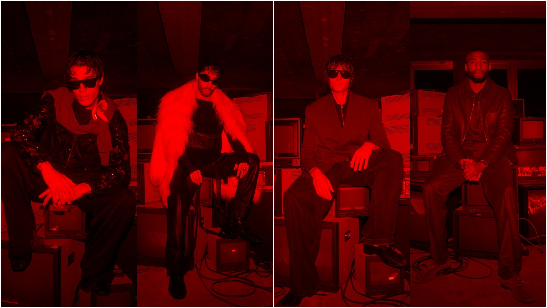 Collage of some of the pieces from Jaden Smith's debut collection designed for Christian Louboutin