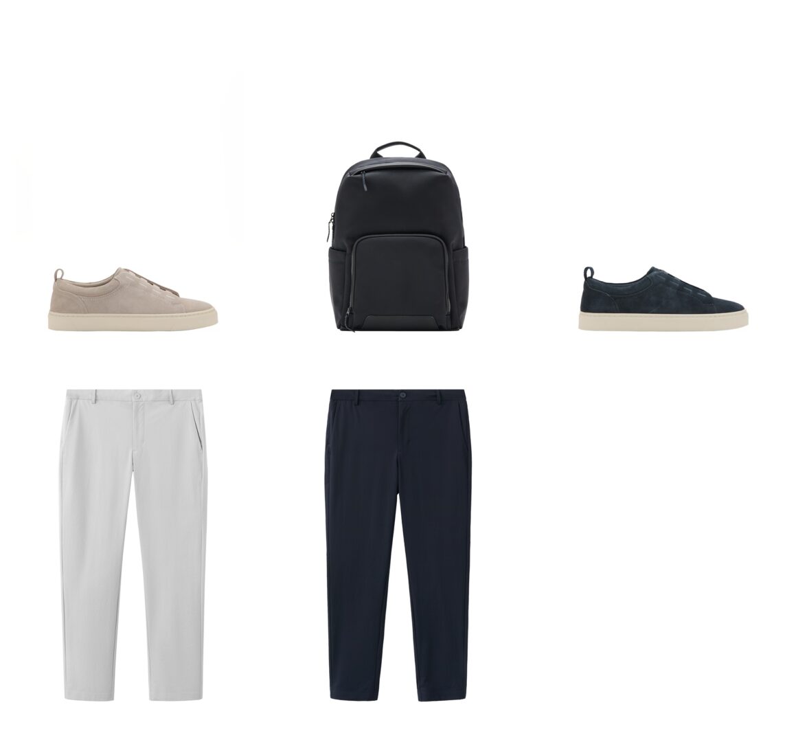 A collage of the apparel available in Mango Man's latest Performance Collection