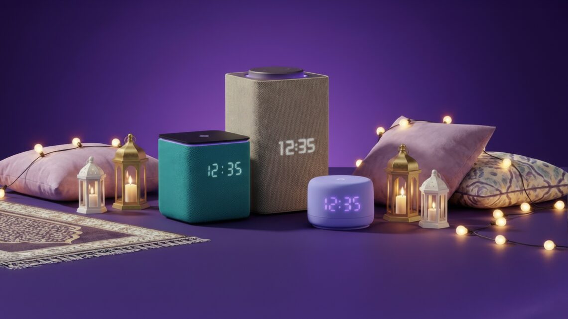 Studio shot of the entire Yango Yasmina range of smart speakers