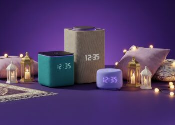 Studio shot of the entire Yango Yasmina range of smart speakers