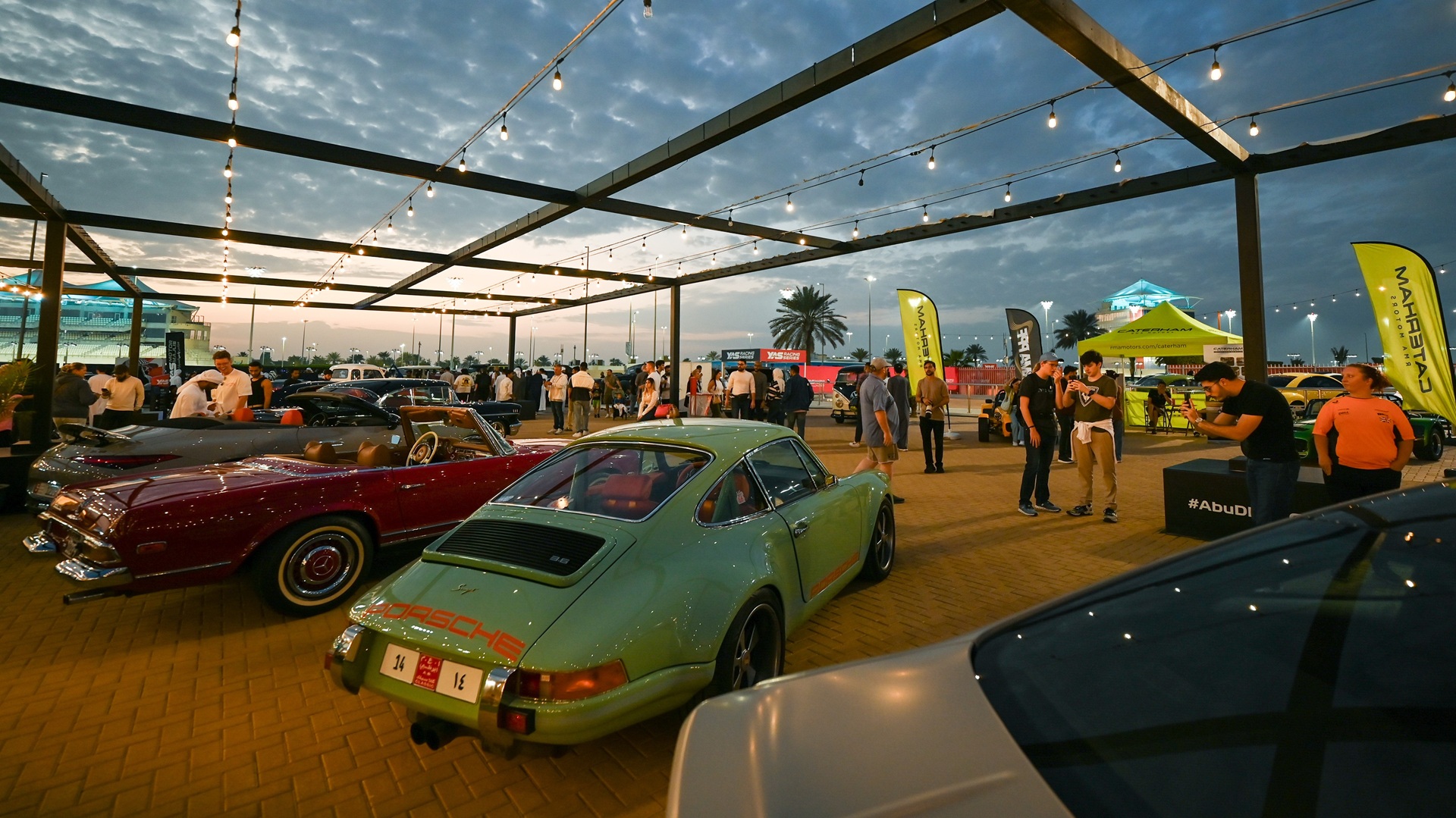 A selection of classic cars on display during Yas Speed Festival