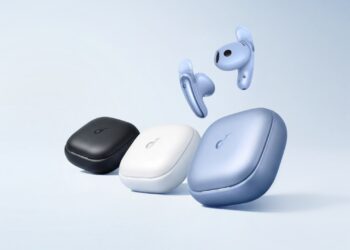 All three colours of the soundcore Liberty Buds in one frame