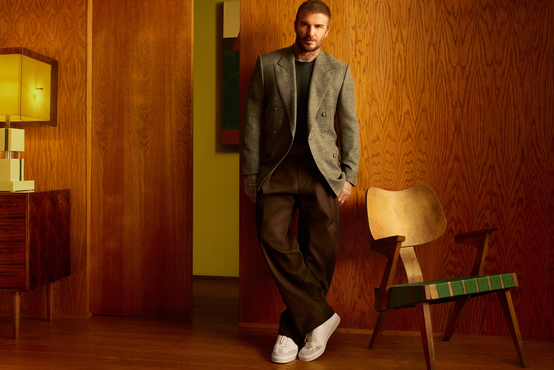 David Beckham wearing select pieces from the BOSS BY BECKHAM 2026 Collection