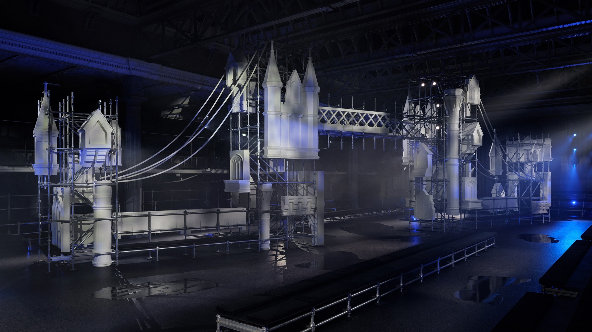 A reconstructed Tower Bridge became the backdrop of the show stage where Burberry unveiled its Winter 2026 range of apparel
