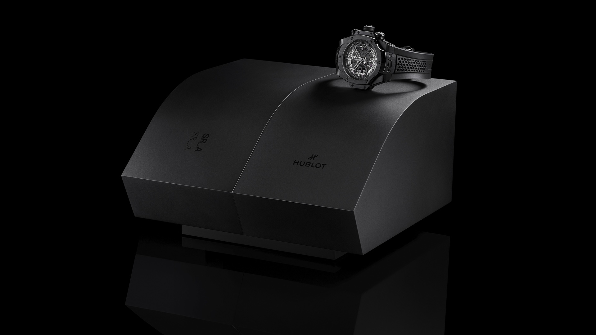 Hublot Big Bang Unico SR_A by Samuel Ross placed on its box.