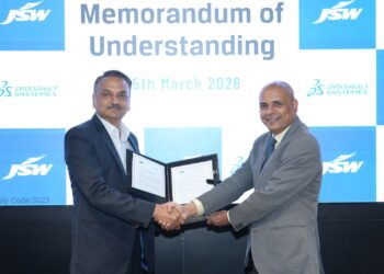 Mr. Asit Kumar Ojha, Vice President - Operations & Manufacturing Engineering, JSW Motors Limited and Mr. Tanuj Mittal, Sr. Director and Country Head - Strategic Business, Dassault Systèmes at the strategic partnership announcement
