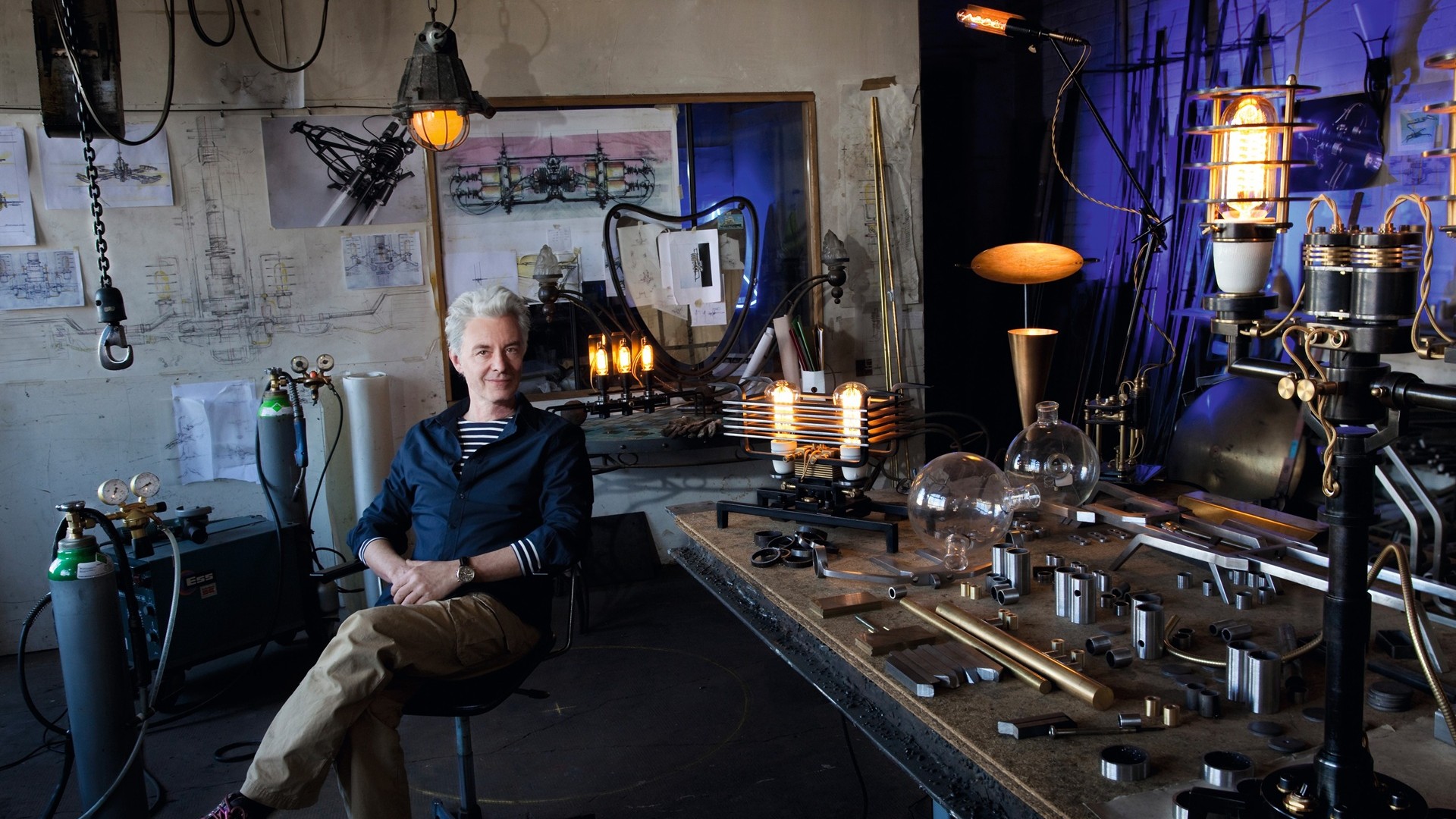 Frank Buchwald in his studio in Berlin, Germany.