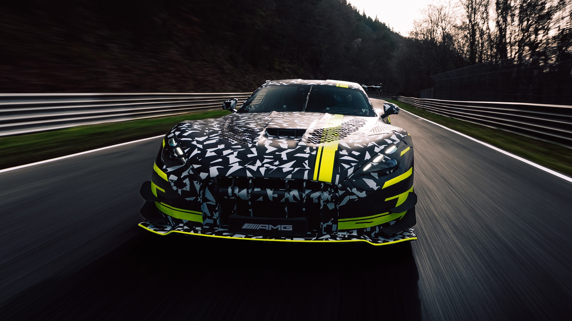 Mercedes-AMG testing the new GT Black Series at the Nürburgring, with the prototype heavily camouflaged