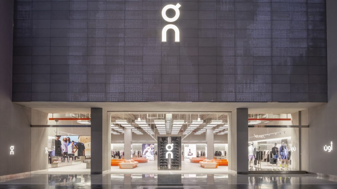 The outside shot of the new On store in The Avenues Mall in Kuwait