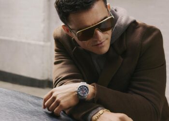 Actor Orlando Bloom wearing the latest collection created in collaboration with Porsche Design