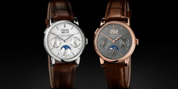 A. Lange Sohne Saxonia Annual Calendar both versions.
