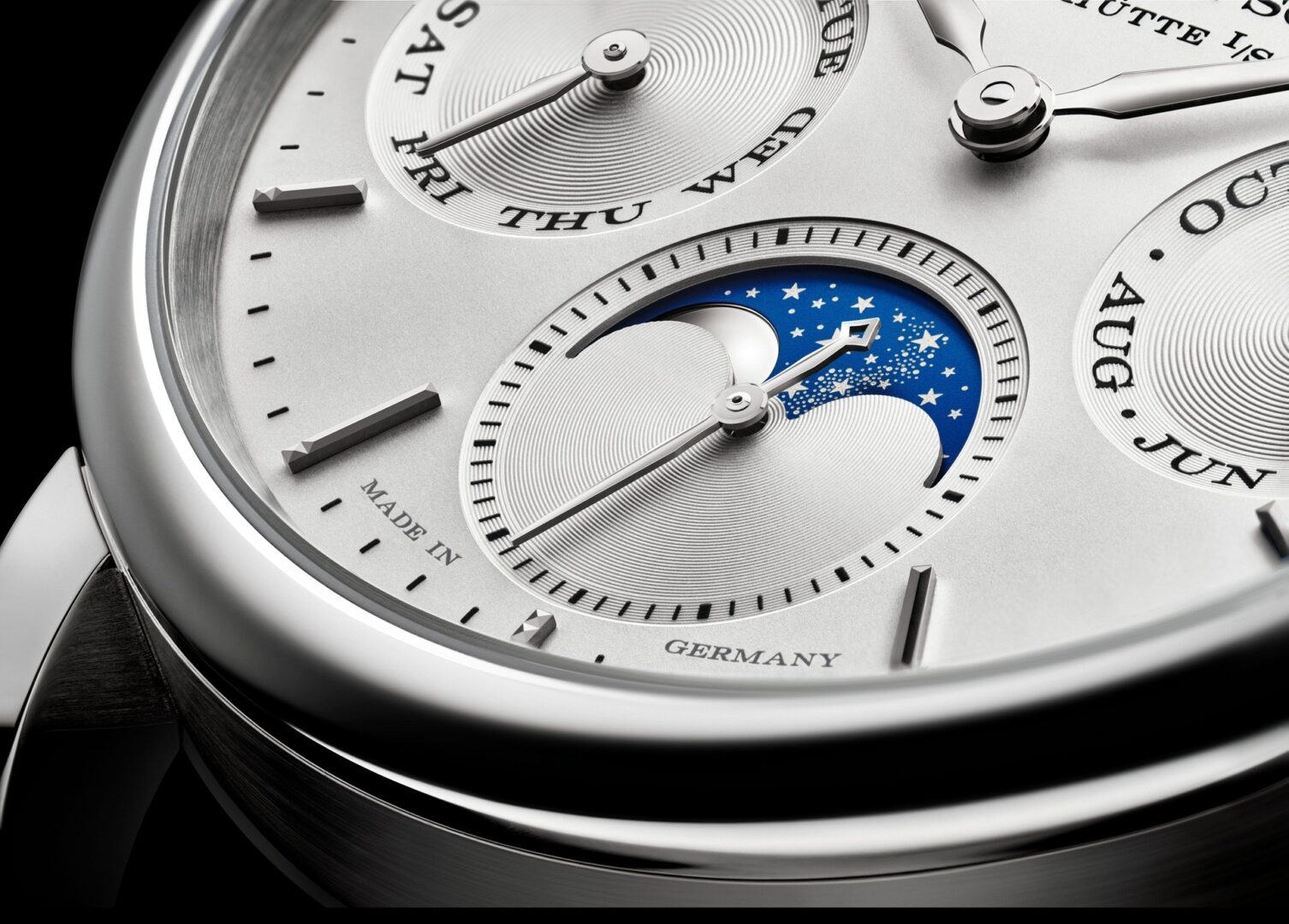 A. Lange Sohne Saxonia Annual Calendar Argenté dial and 750 white gold version.