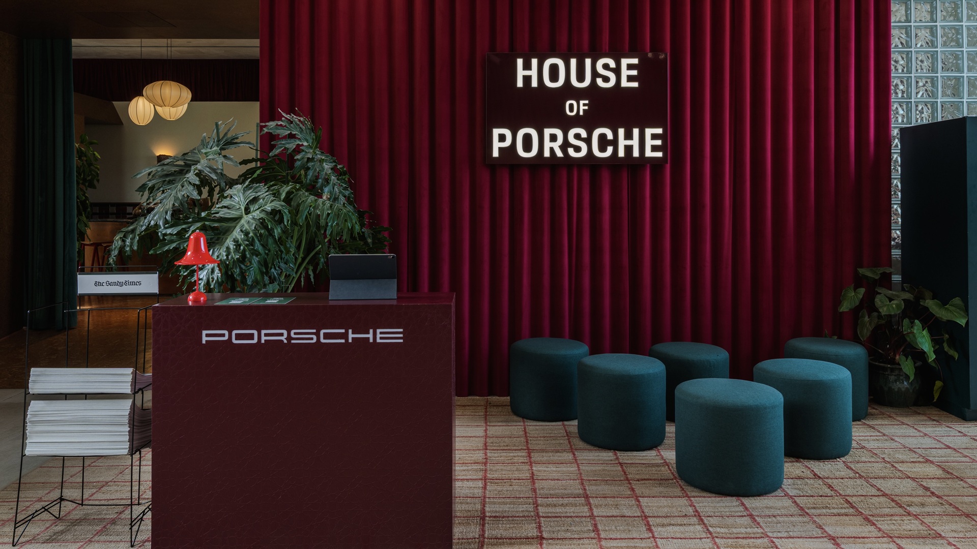 A shot of the interior of House of Porsche at Paus Club Dubai