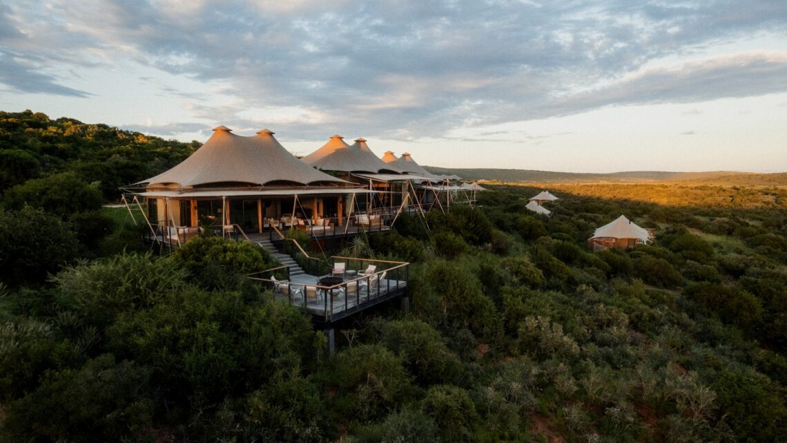 Wide shot of the exterior of the Shamwari Private Game Reserve