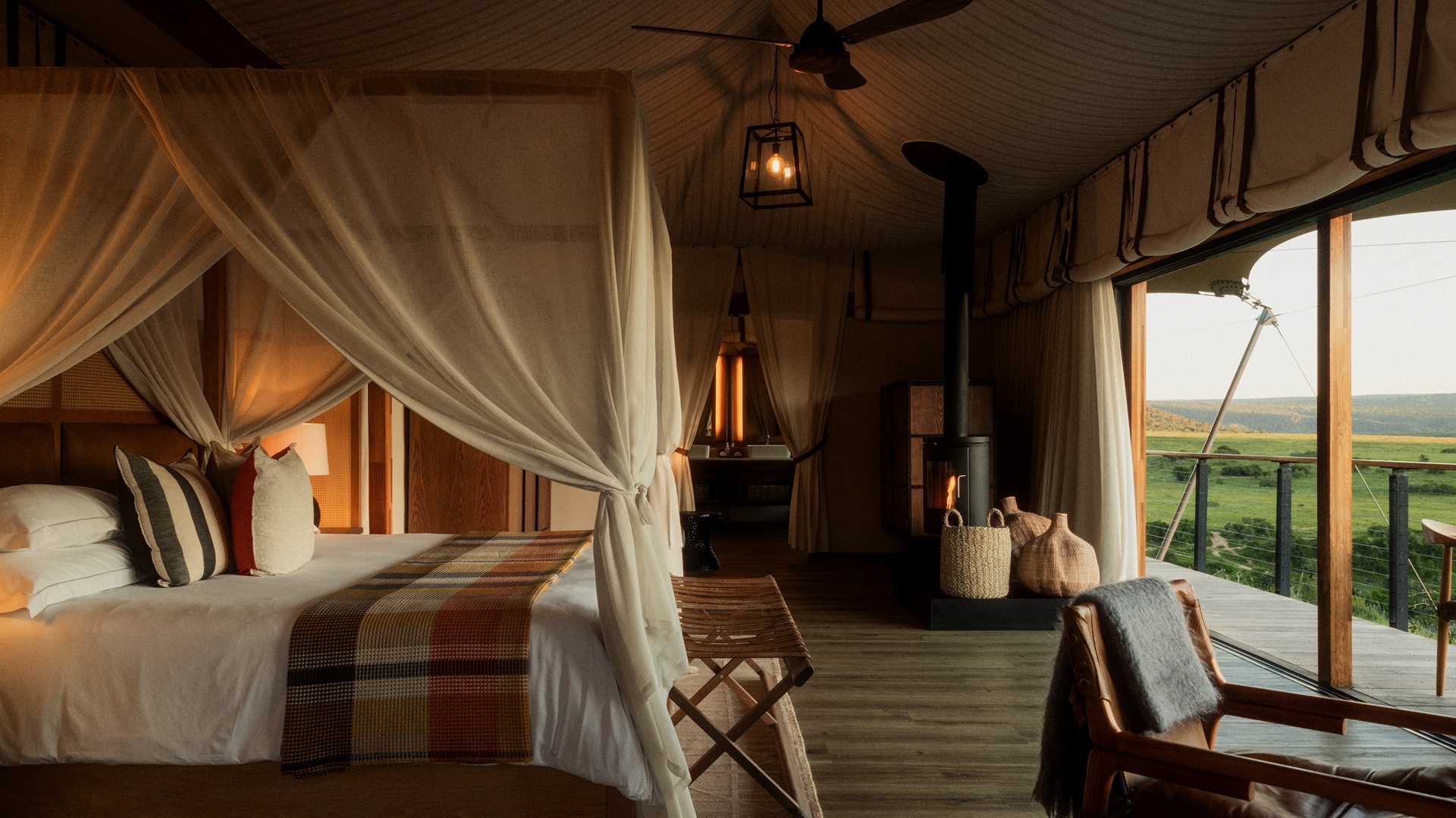 A luxury suite at the Shamwari Private Game Reserve.