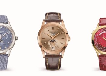 Patek Philippe's new releases: Annual Calendar Reference 4946G-001 (left), Annual Calendar Reference 5396R-016 (middle) and World Time Reference 7129J-001.