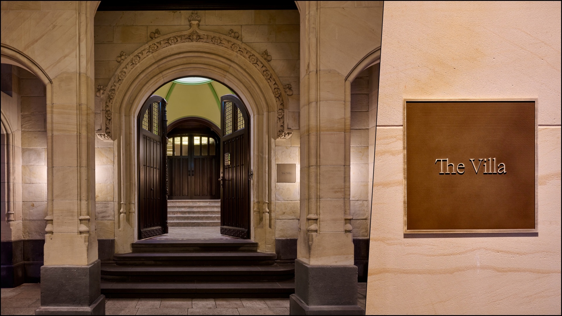 A collage of two images of the Villa at THE FLORENTIN by Althoff Collection.