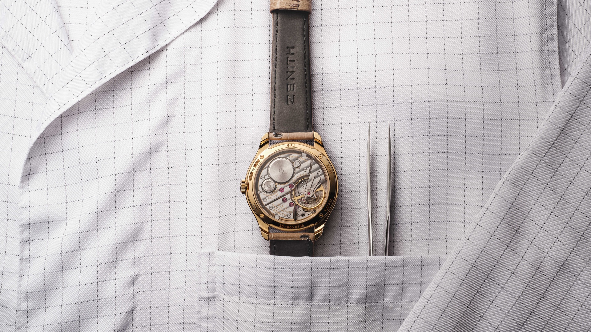 Zenith G.F.J. Bloodstone dial side.