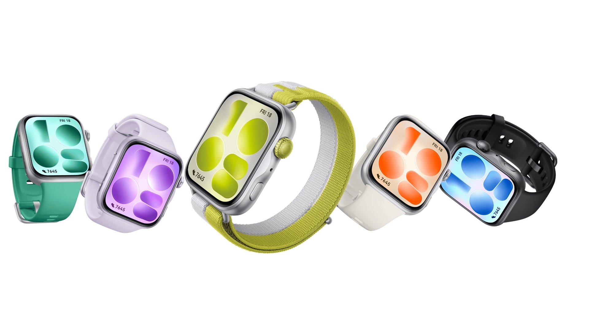 All the dial colour options available for the HUAWEI WATCH FIT 5 Series