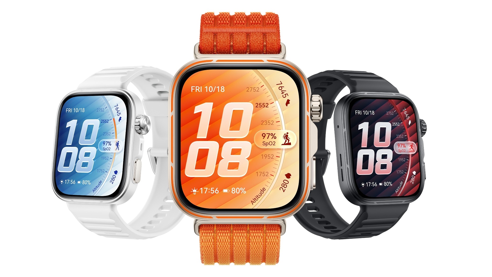 All the dial colour options available for the HUAWEI WATCH FIT 5 Series (Pro)