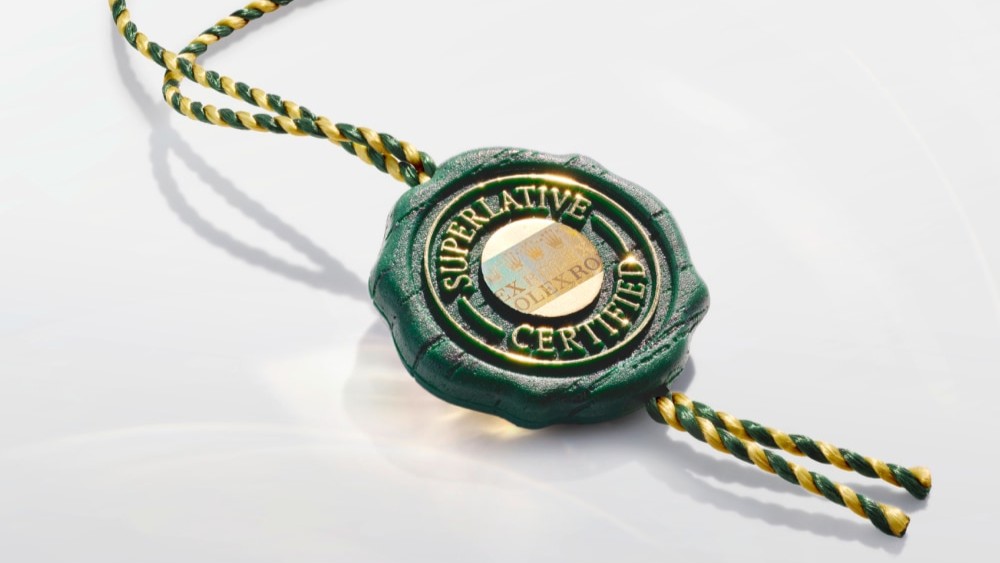 Rolex Superlative Chronometer Certificatin Seal.