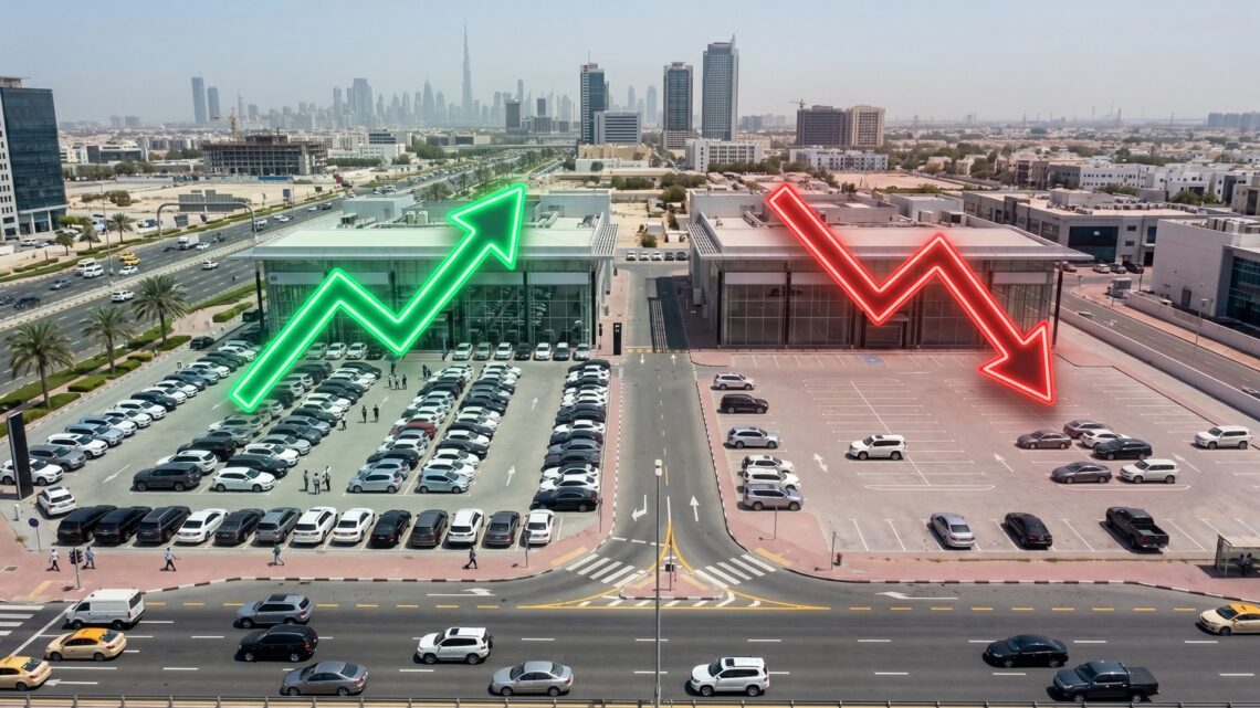 AI-generated image imagining transformation of the UAE Automotive Industry