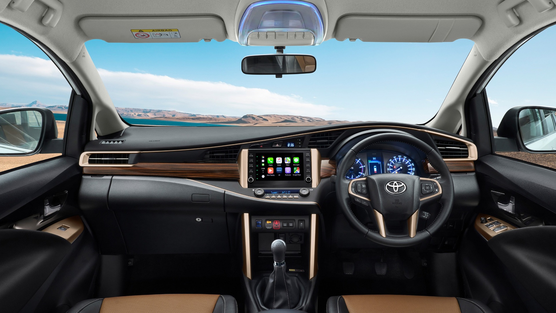 The entire dashboard of the 2026 Toyota Innova Crysta