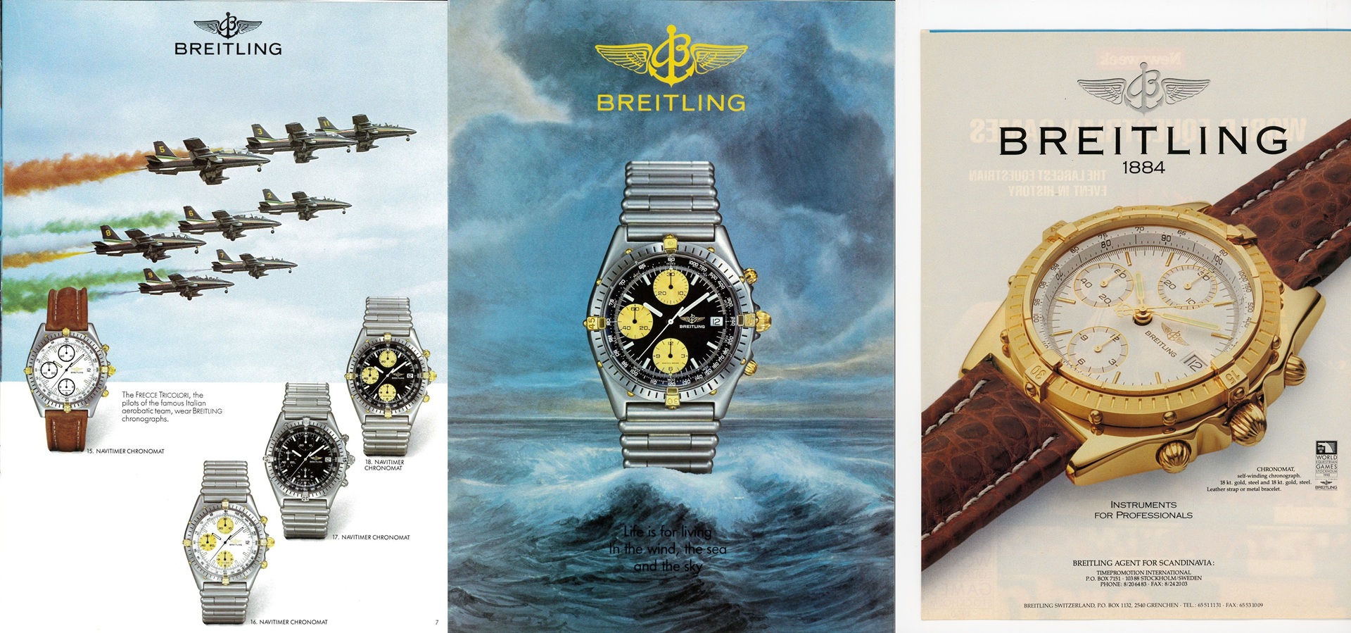 Vintage Breitling Chronomat advertisements.