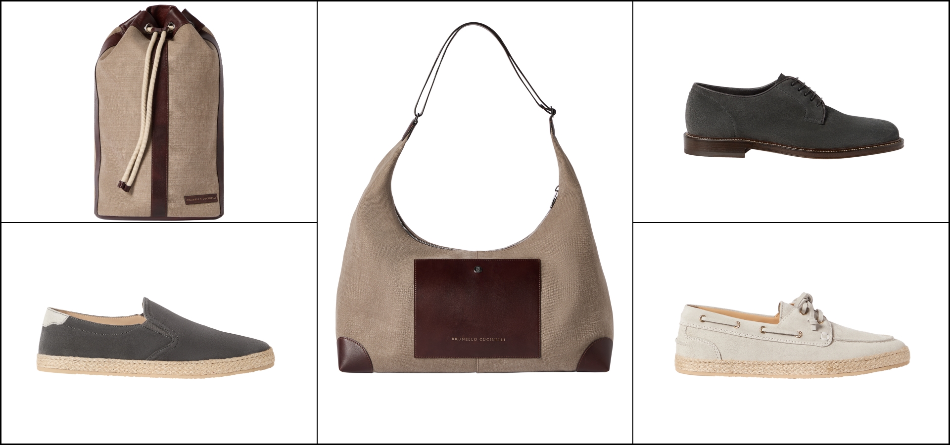 The range of accessories in the Brunello Cucinelli Mediterranea Summer 2026 collection