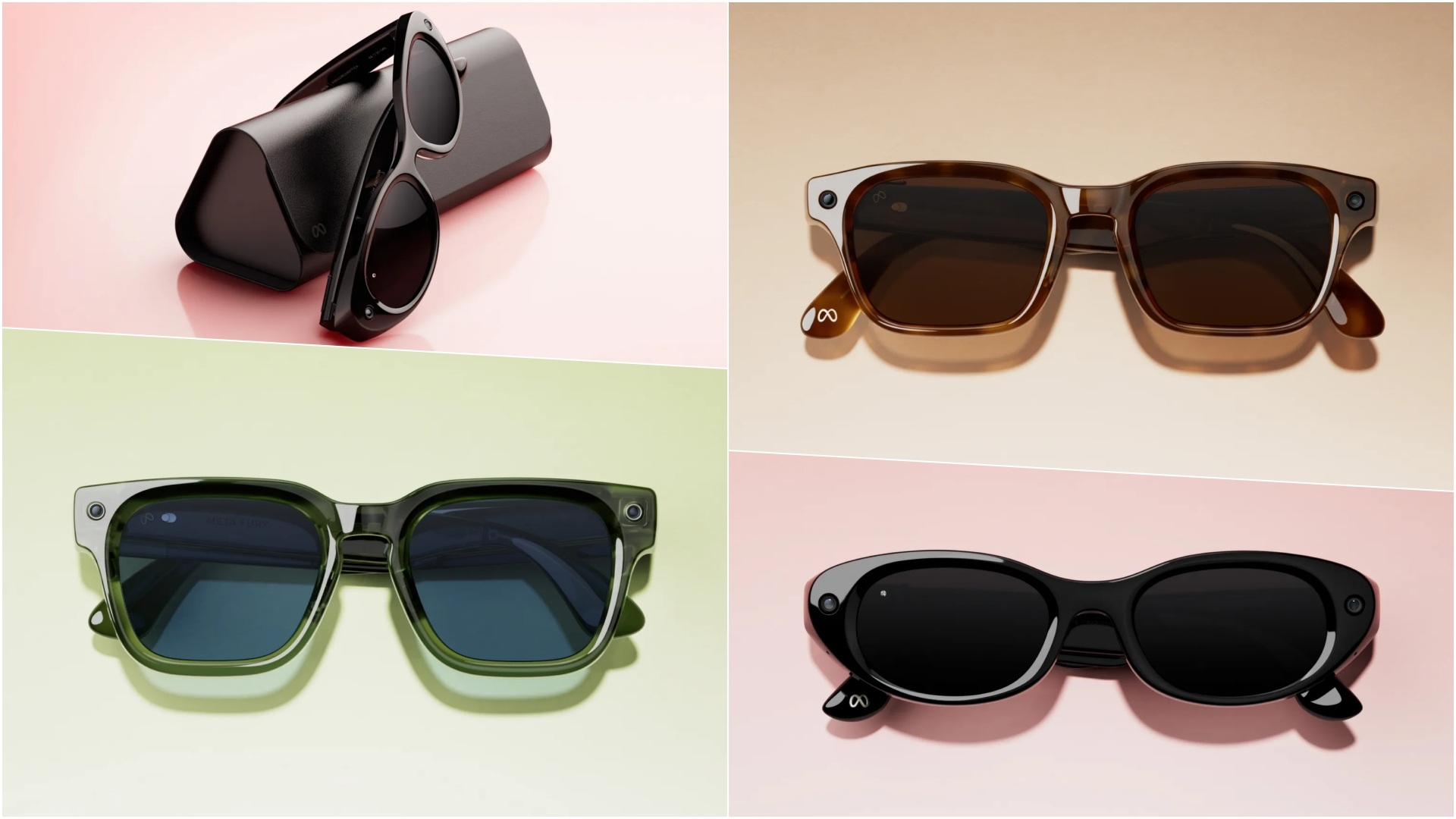 A collage of four images with different Meta Glasses frames.