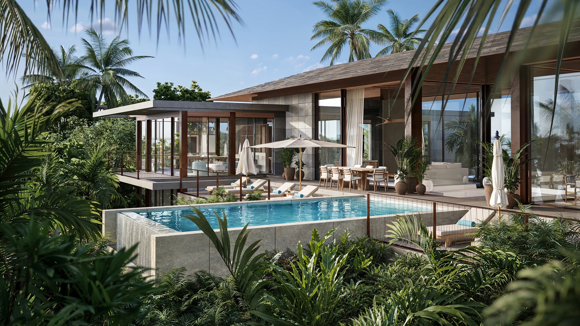 Detailed sketch of a unit at the One&Only Private Homes Fiji