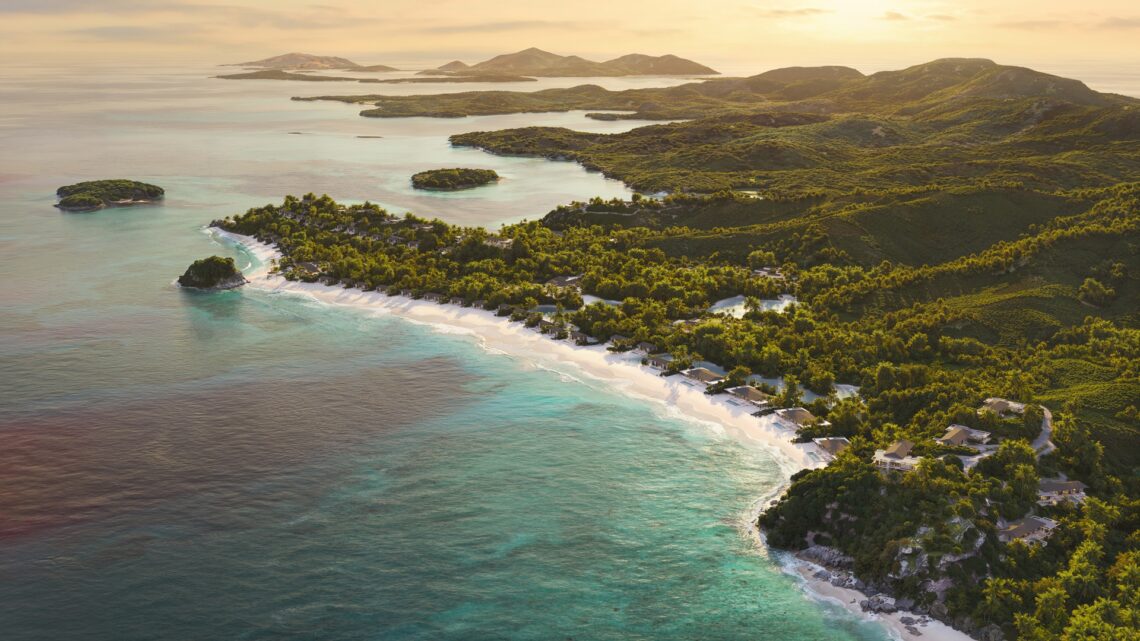 Detailed aerial sketch of the One&Only Private Homes Fiji
