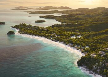 Detailed aerial sketch of the One&Only Private Homes Fiji