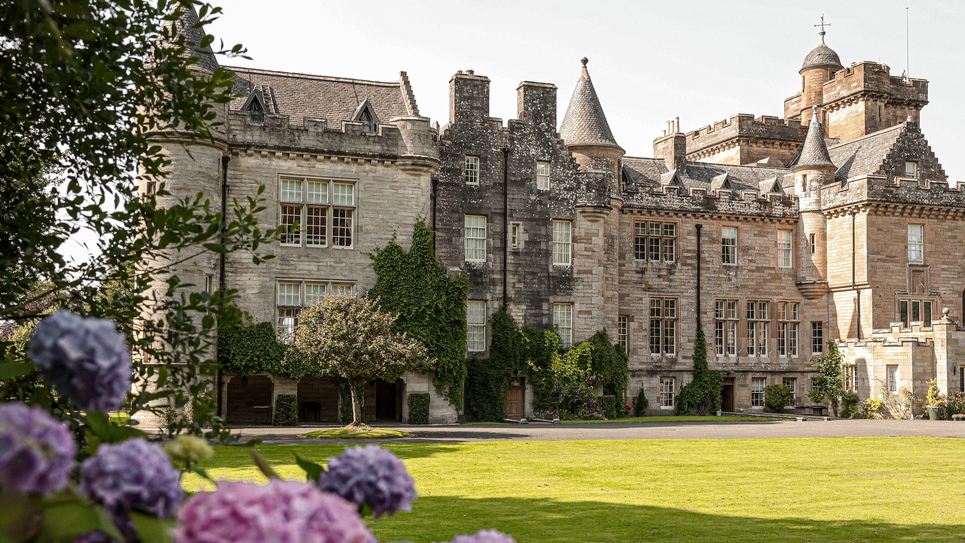 An exterior photograph of the Glenapp Castle, PoB Hotels