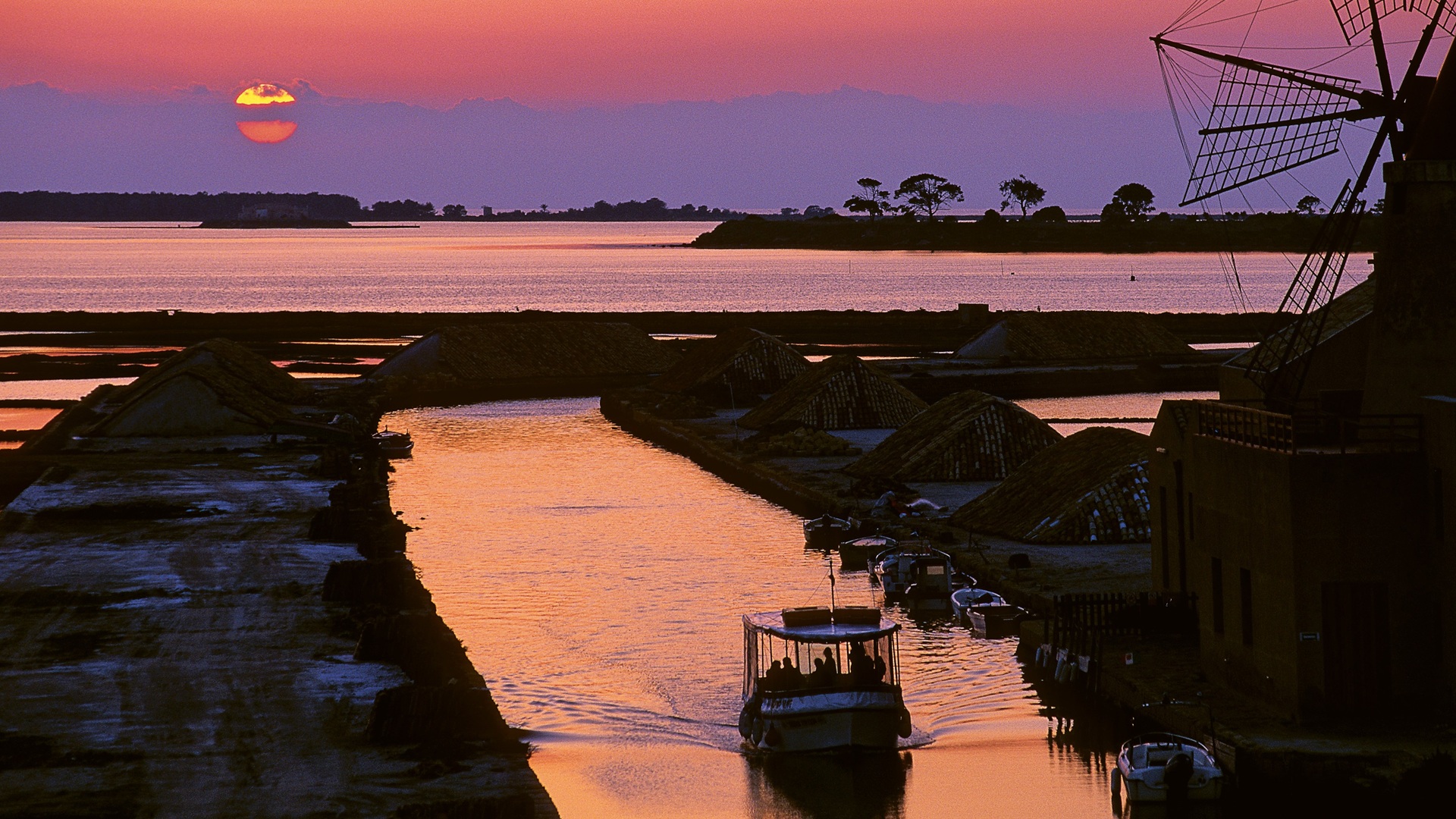 Evening shot of the Stagnone di Marsala Mozia - Sicilian Odyssey, Rocco Forte Hotels