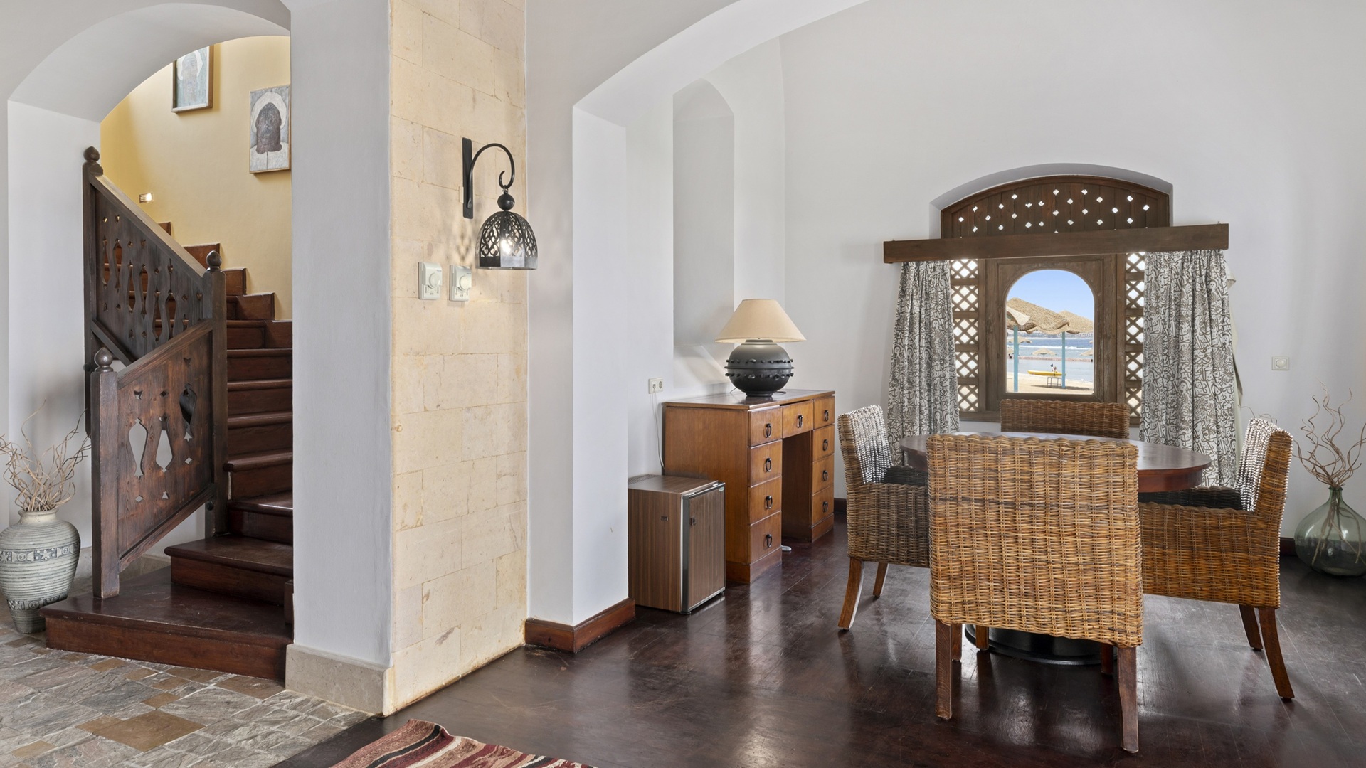 An image of the Suite Dinning area with beach front at the Swissôtel Resort El Quseir in Egypt