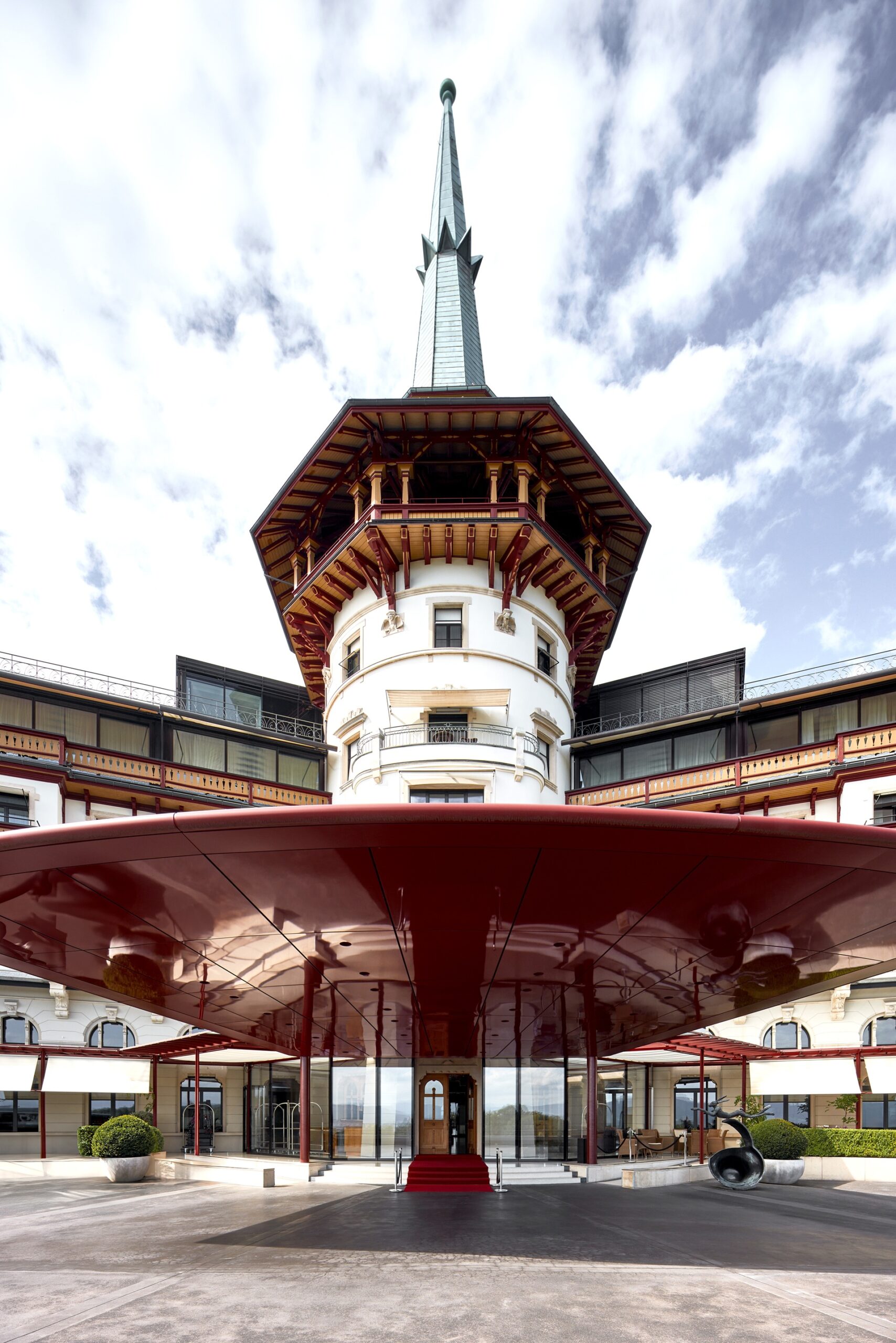 A vertical wide-shot of the Front Philippe Hubler at The Dolder Grand Zurich