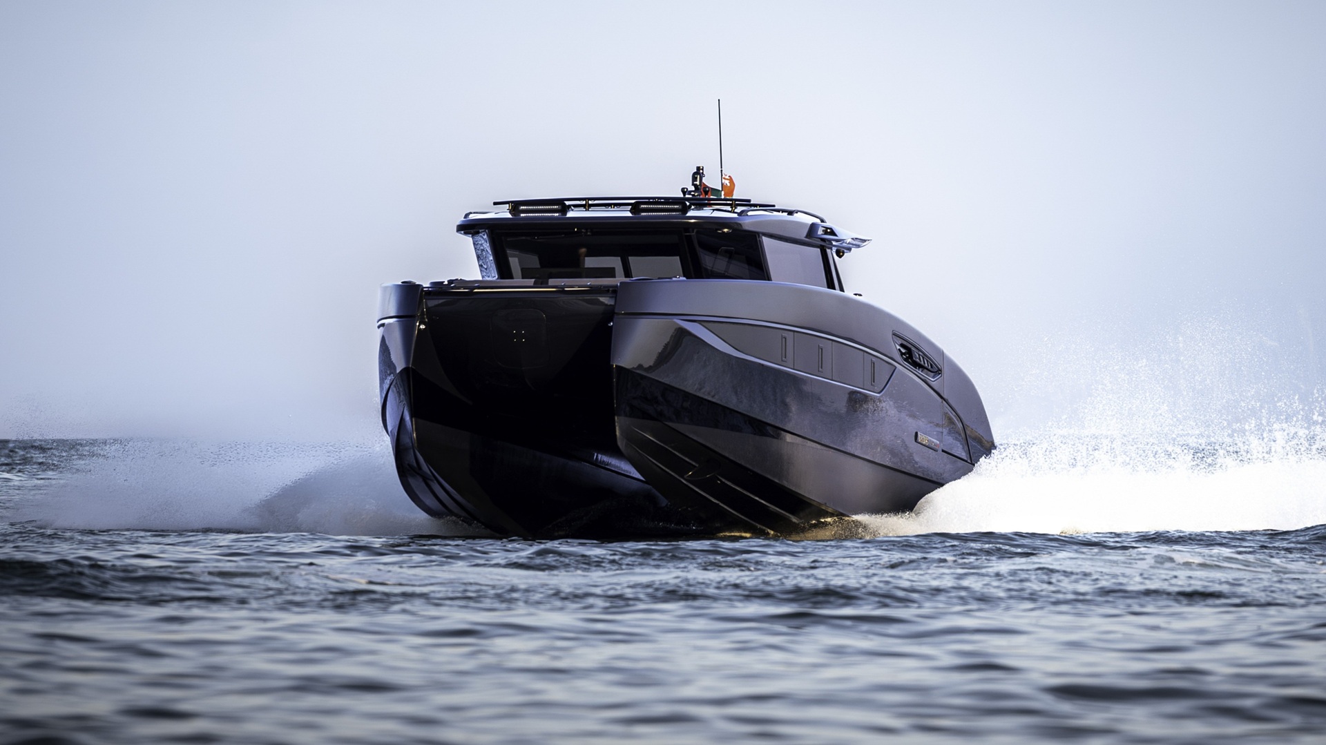 A dynamic shot of the Brabus Ultima 55 from the front