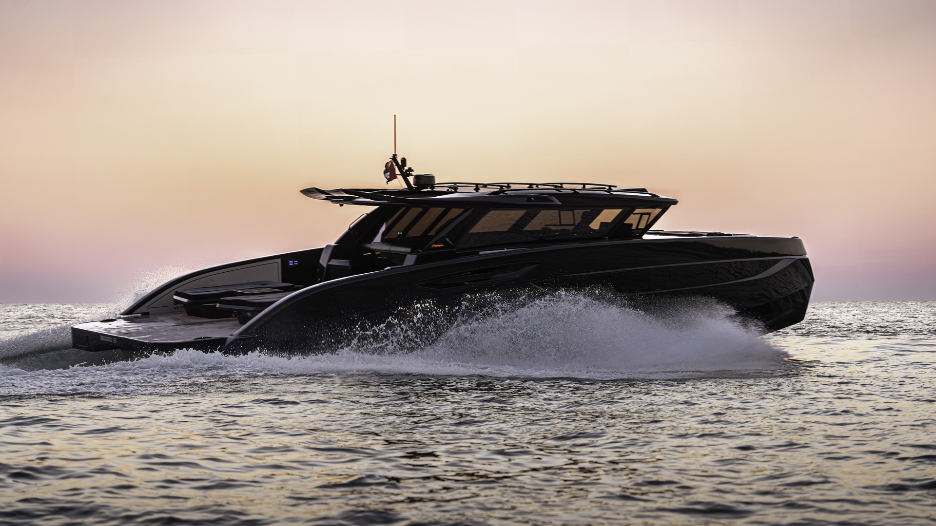 A dynamic shot of the Brabus Ultima 55 from the side