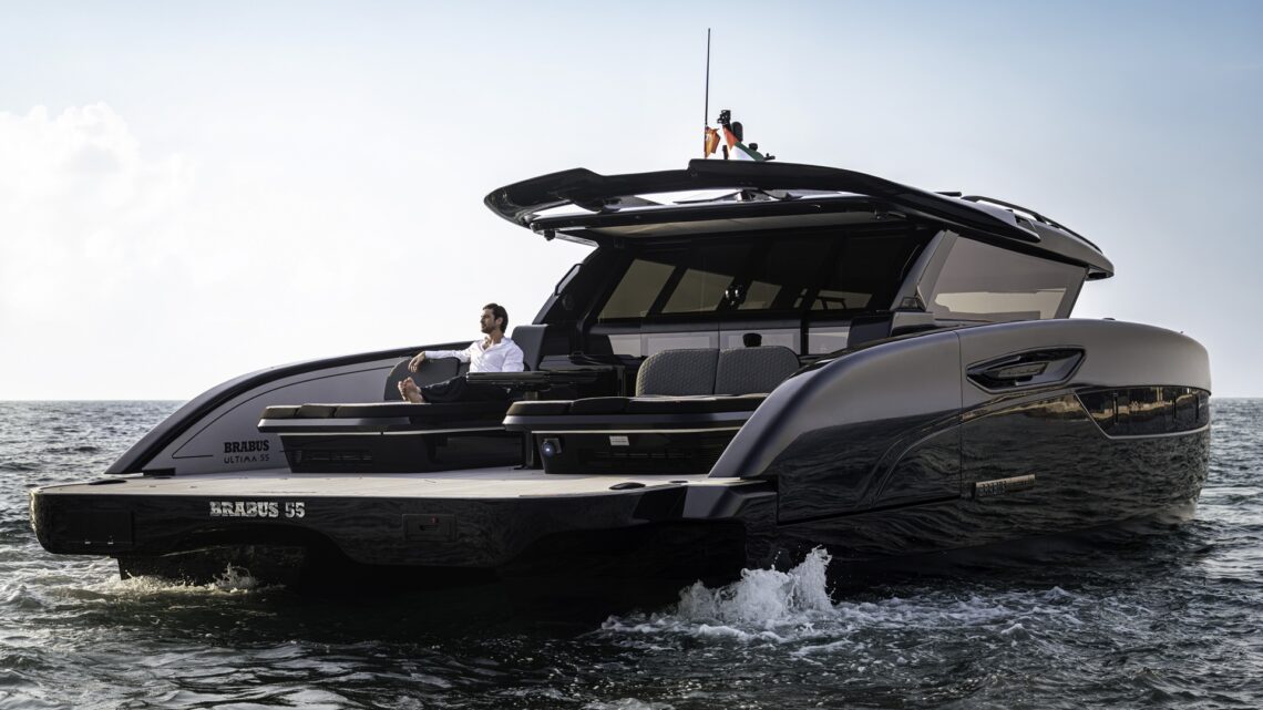 A static shot of the Brabus Ultima 55, cover the right rear three-quarters