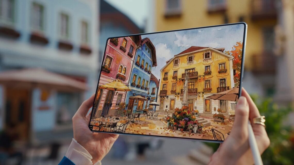 An image of the HUAWEI MatePad Pro Max in use, focusing on the sharpness of the display