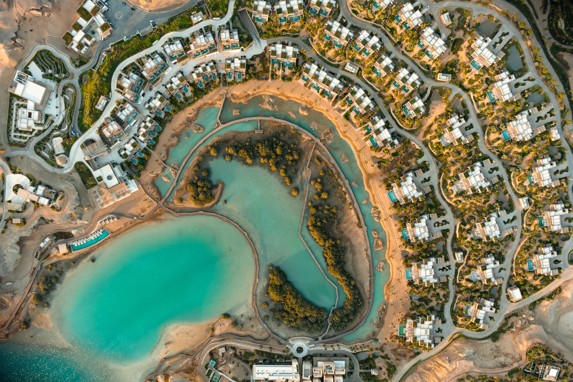 An aerial shot of the Six Senses AMAALA