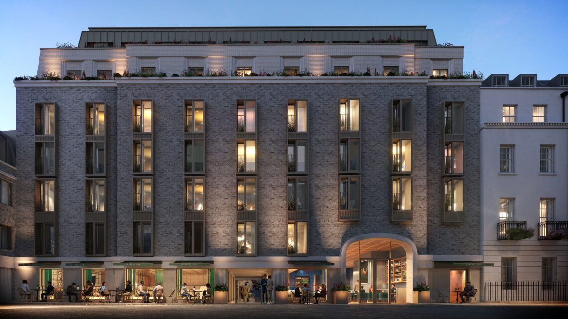 A render of The Shepherd Mayfair hotel - front elevation