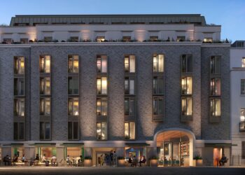 A render of The Shepherd Mayfair hotel - front elevation