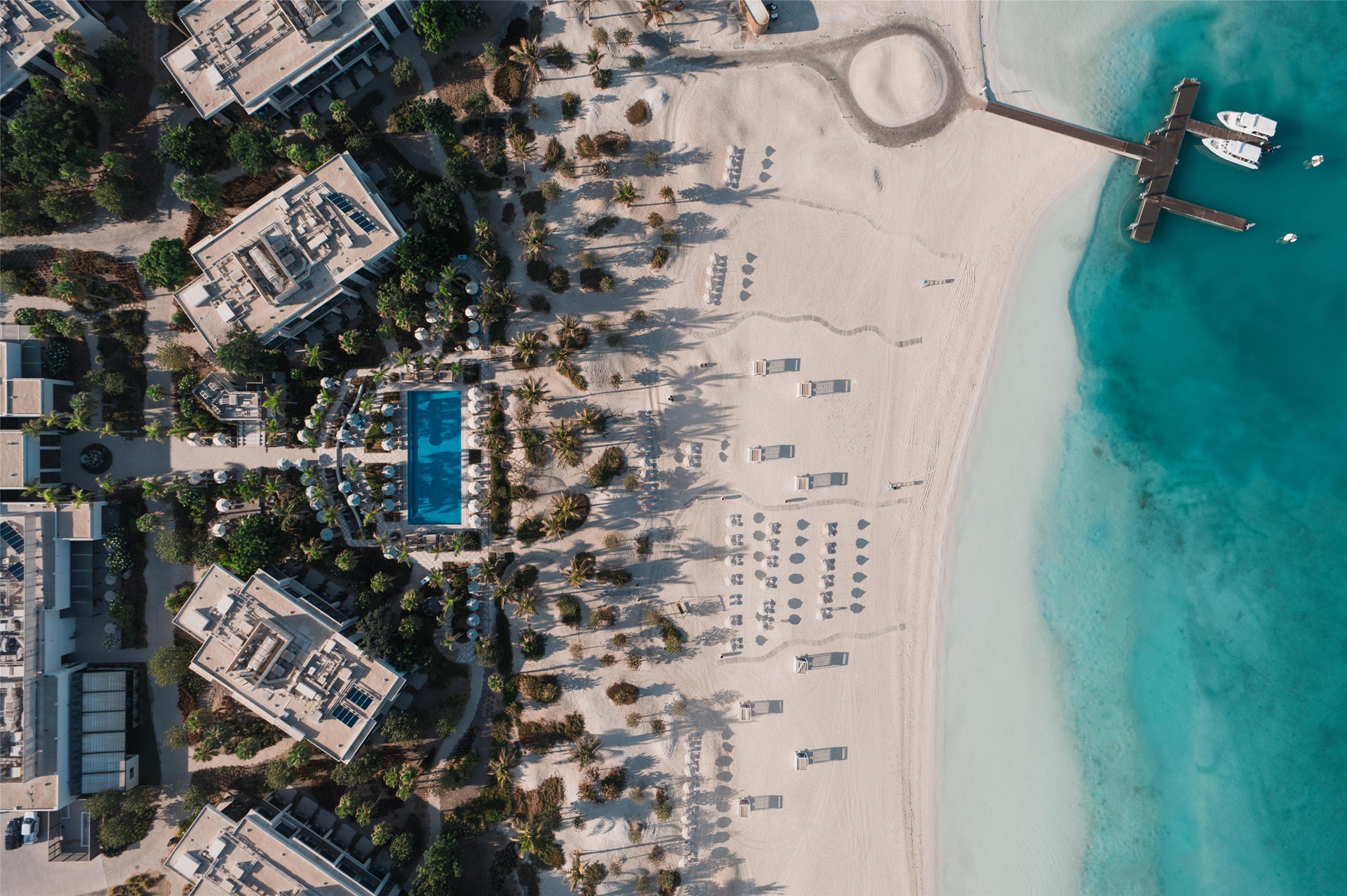An aerial shot of the Turtle Bay Resort, Saudi Arabia
